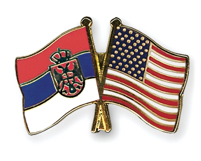 Srbija - Amerika, foto: crossed-flag-pins.com