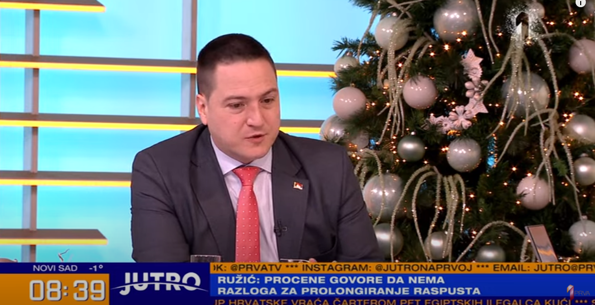 Branko Ružić na TV PRVA, foto: skrinšot, TV PRVA